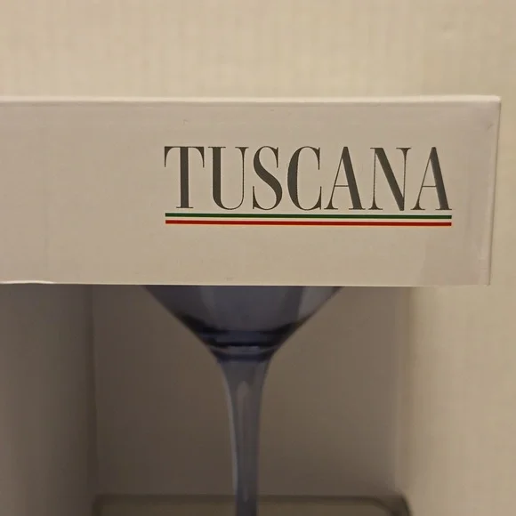 NWT Blue Tuscana Martini Glass Set - Picture 4 of 16